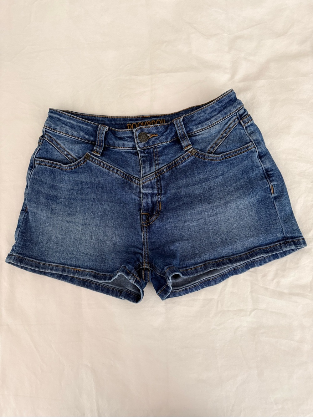 Rock & Roll Denim High Rise Stretch Jean Shorts Western Cowgirl Size 28